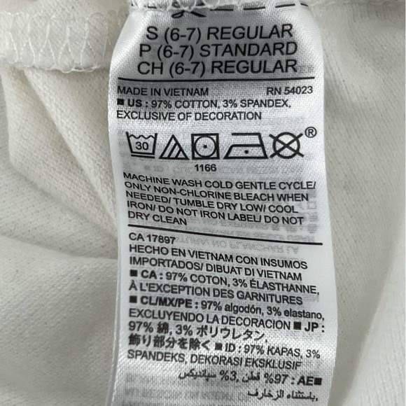 Old Navy White Short Sleeve Collared Uniform Polo Shirt Size Small (6/7) Girl’s - Picture 5 of 5